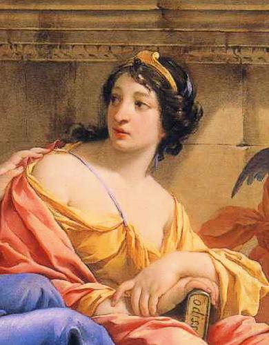 Simon Vouet Detalhe da musa Calliope no quadro The Muses Urania and Calliope china oil painting image